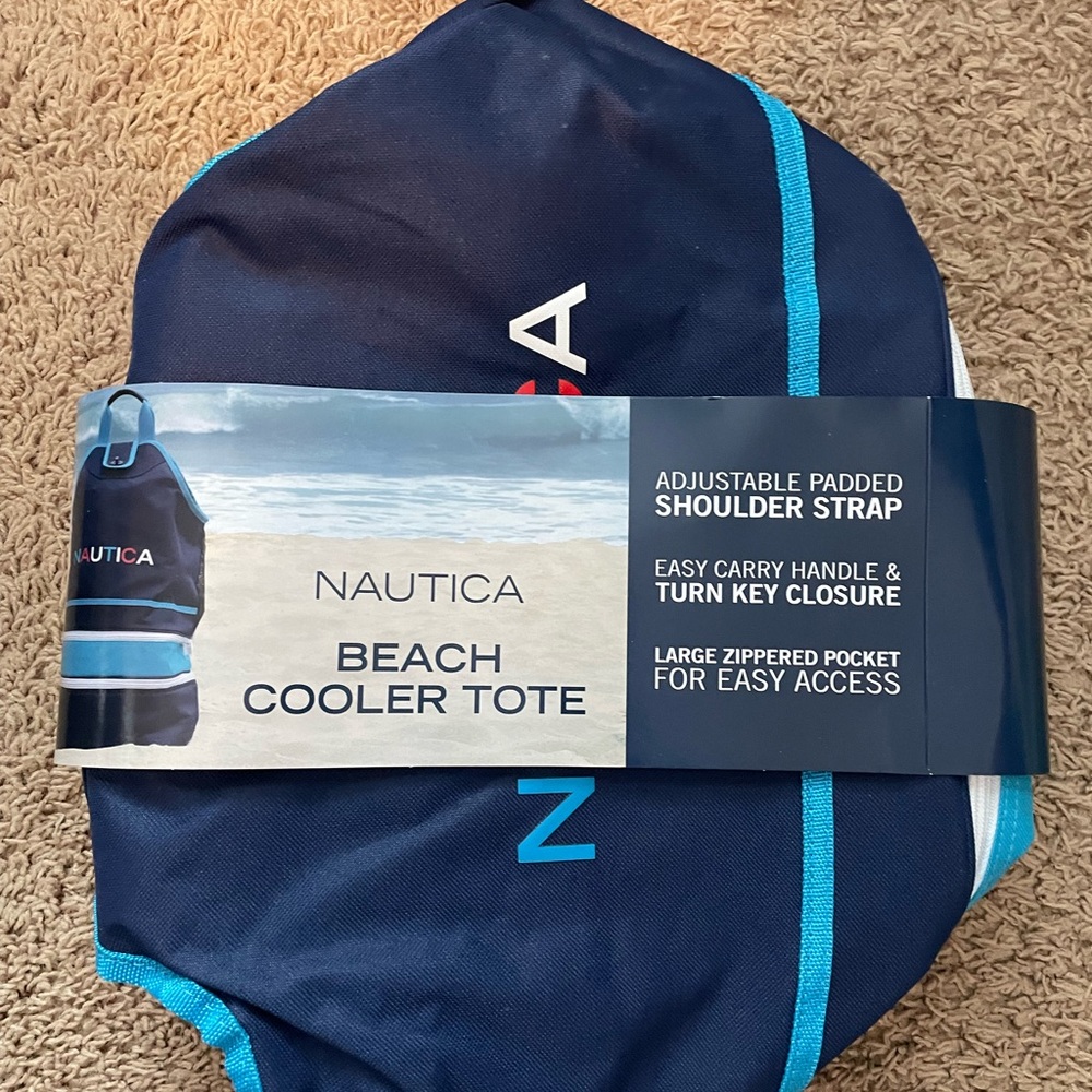 Nautica Beach Cooler Tote - Navy Blue